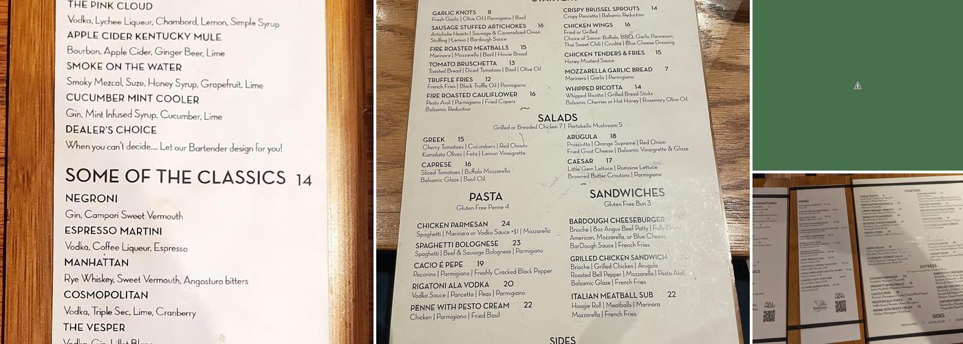 BarDough Menu