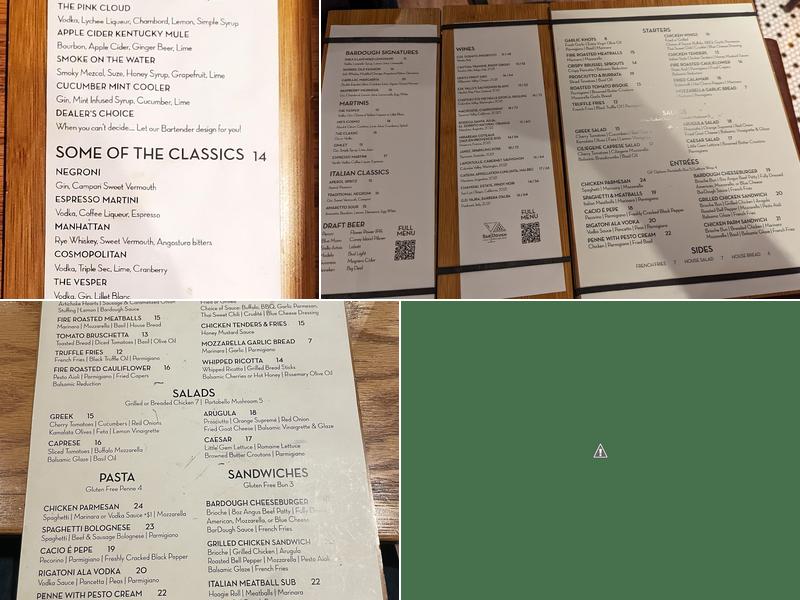 BarDough Menu