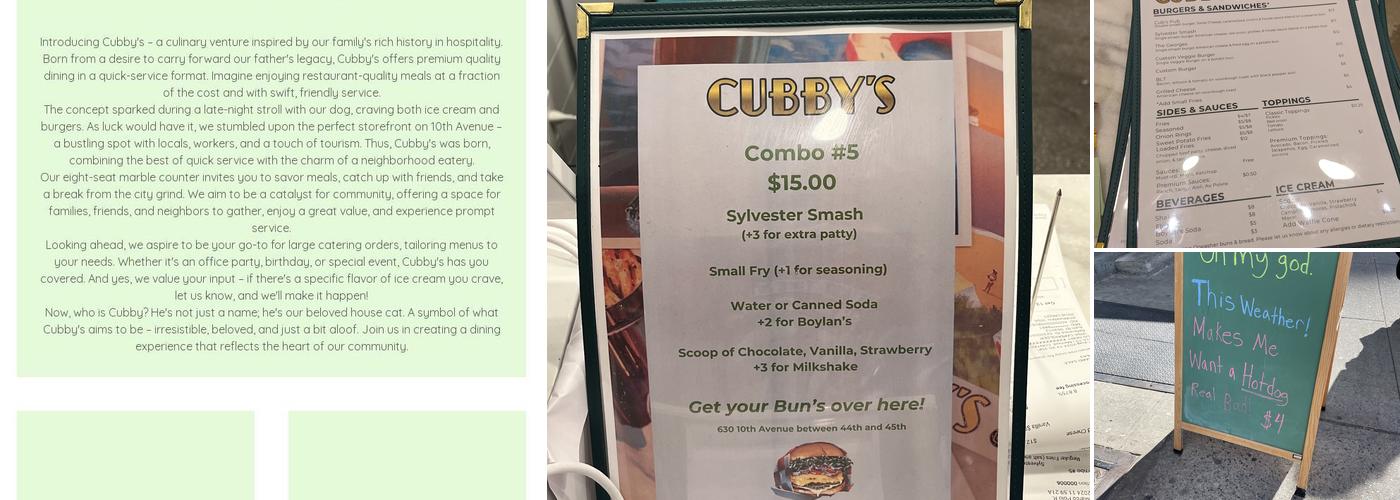 Cubby's Menu