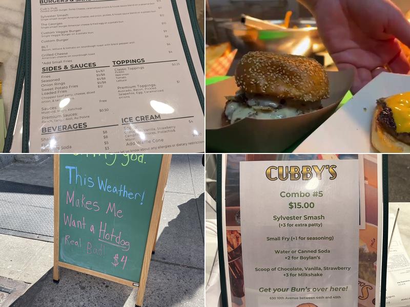 Cubby's Menu