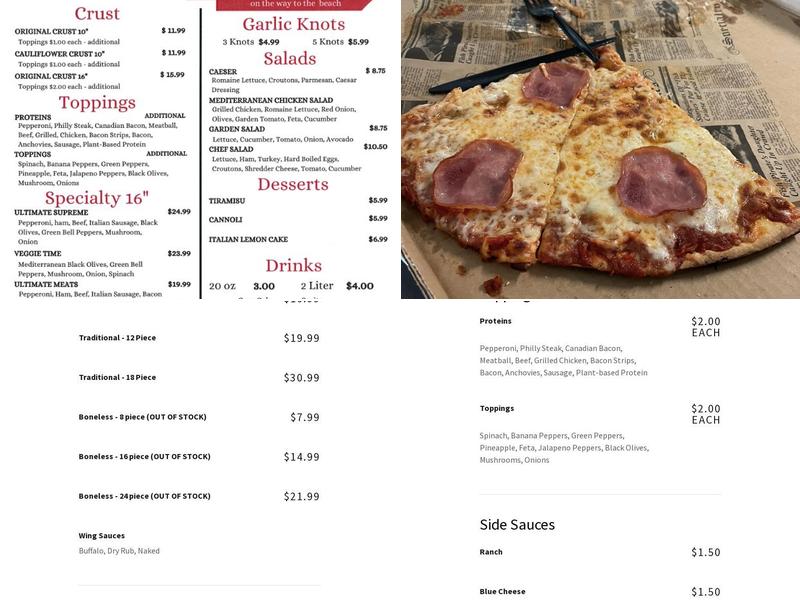 PCB Pizza & Wings Menu