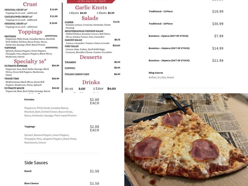 PCB Pizza & Wings Menu
