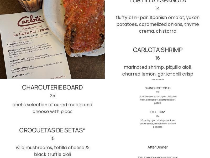 Carlota Menu