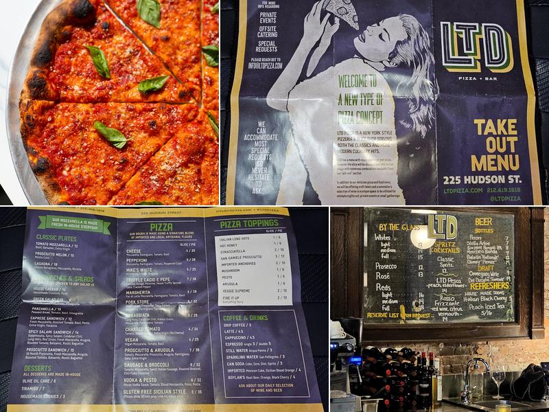 LTD Pizza and Bar Menu