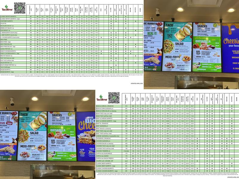 TacoTime Menu