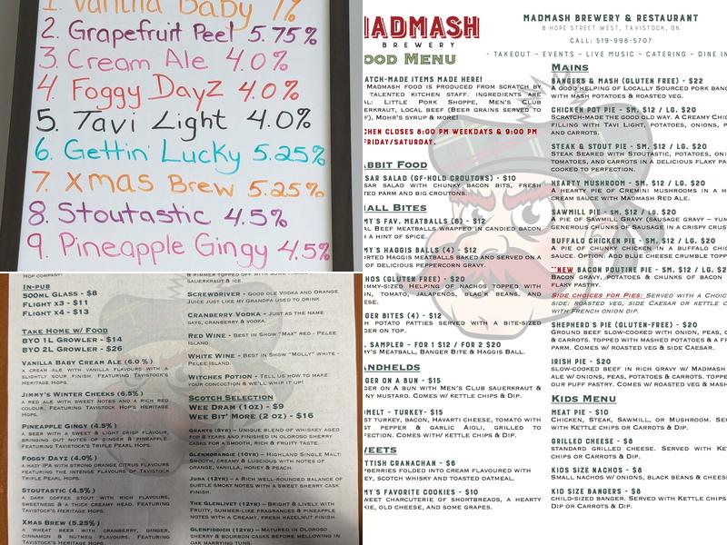 Madmash Brewery & Restaurant Menu