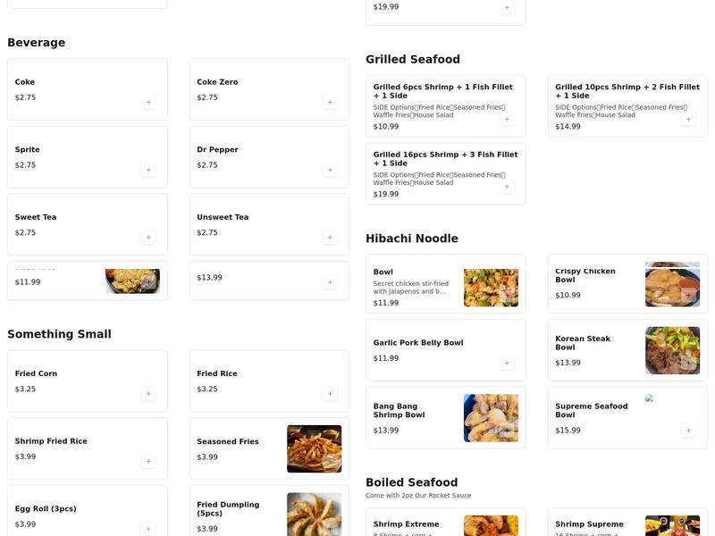 Rocket 87 Menu