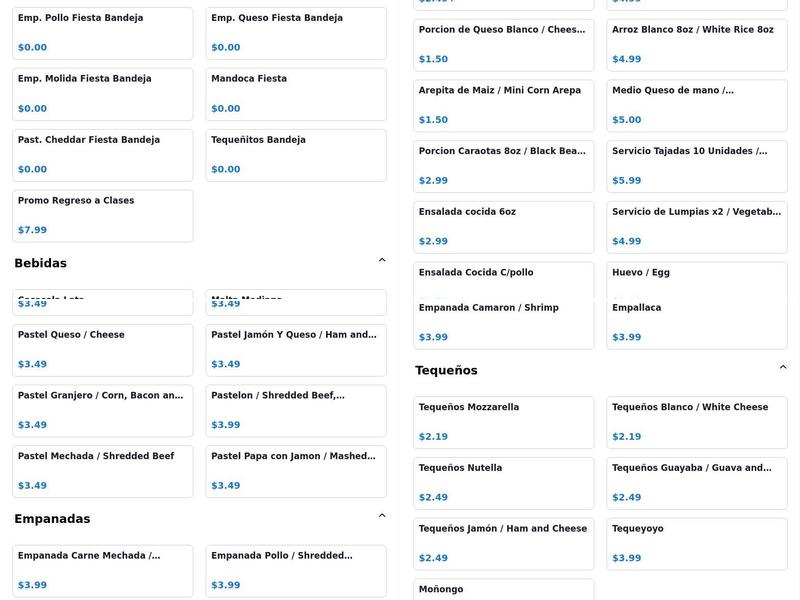 Quesito’s Express Menu