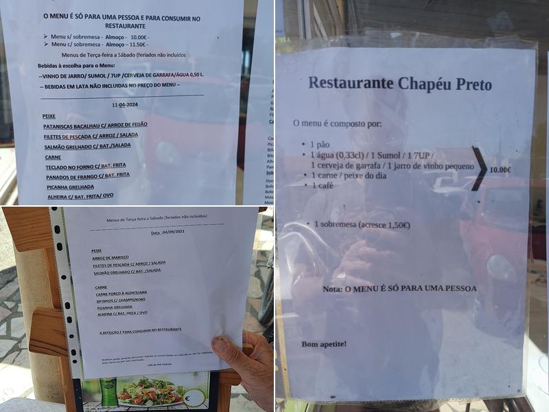 Chapéu Preto Menu