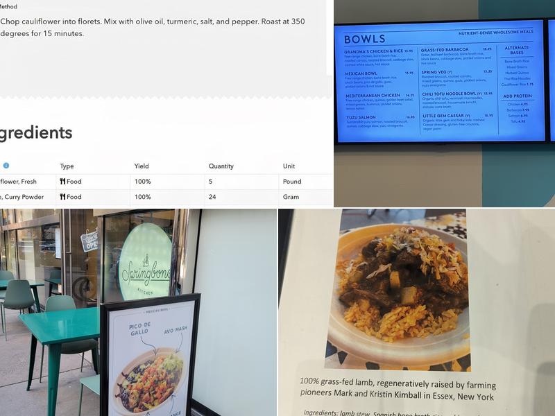 Springbone Kitchen Menu