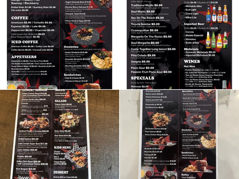 Soul Tapas & Bar Menu