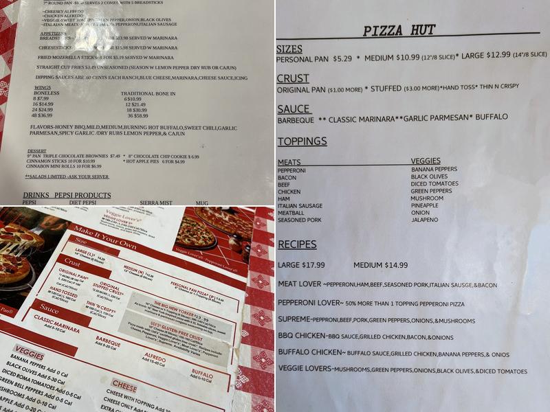 Pizza Hut Menu