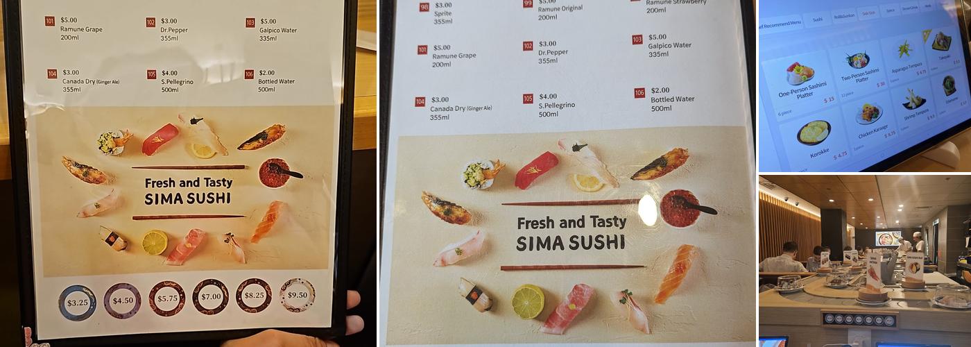 Sima Sushi Menu
