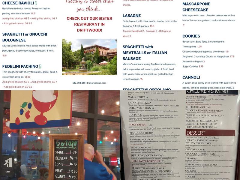 Mandola's Italian Kitchen Menu