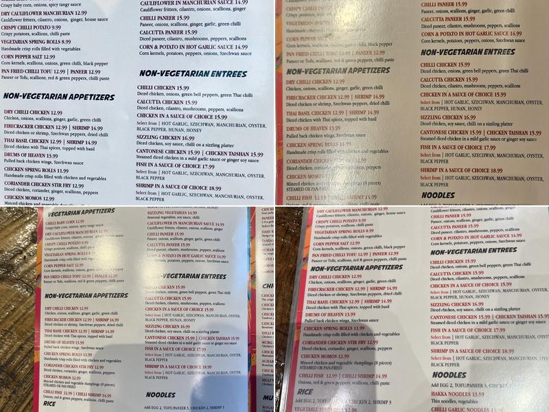 Red Hot - Indo Chinese & Indian Kitchen Menu