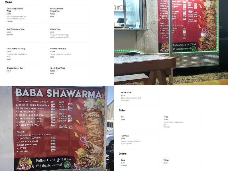 baba shawarma Menu