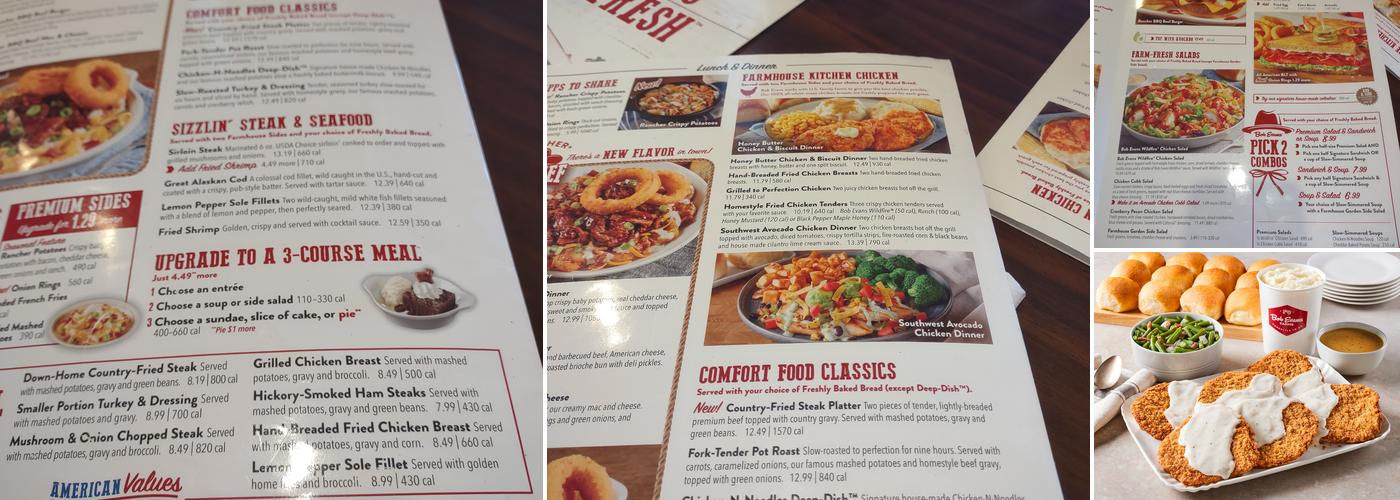 Bob Evans Menu