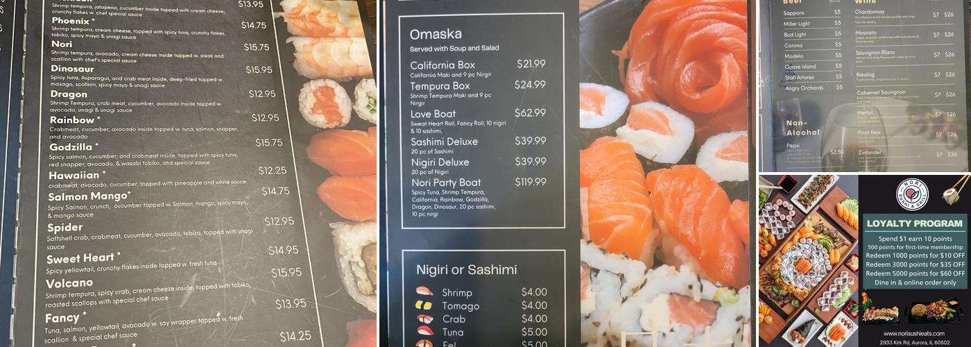 Nori Sushi & Grill Menu