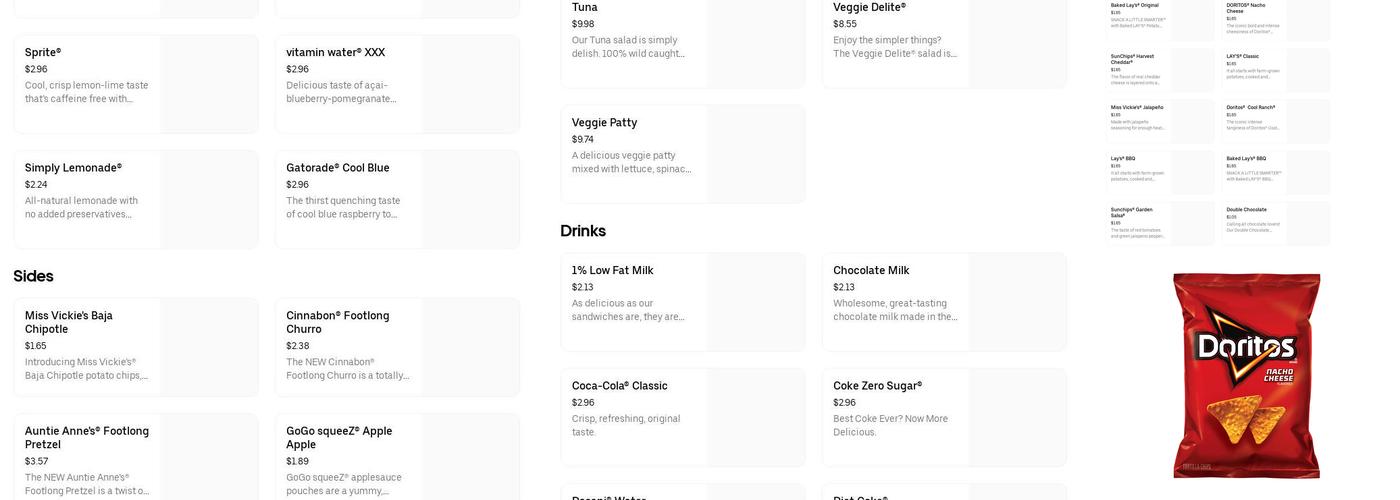 Subway Menu