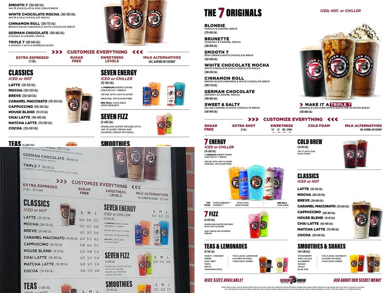 7 Brew Coffee Menu