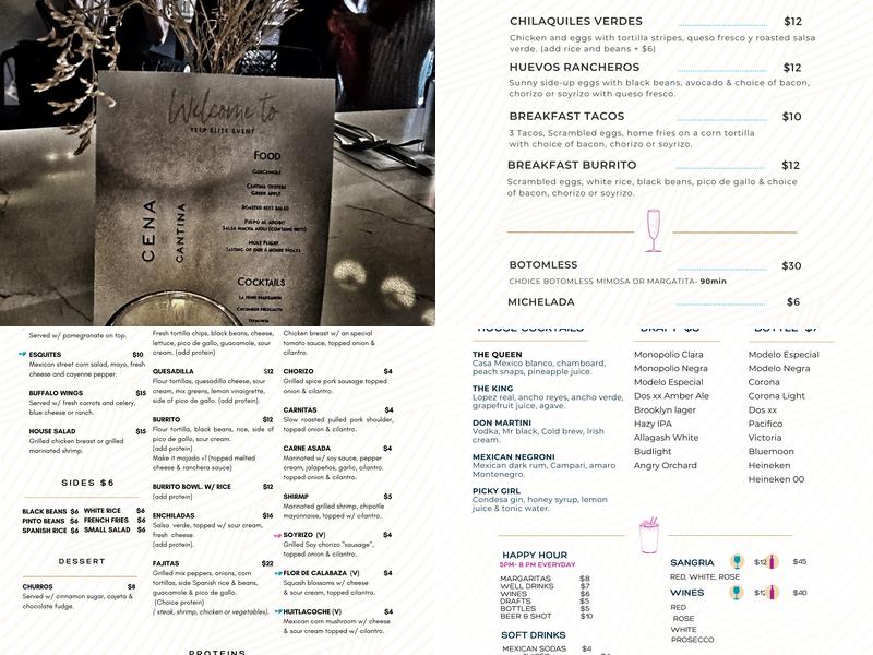CANTINA 138 Menu