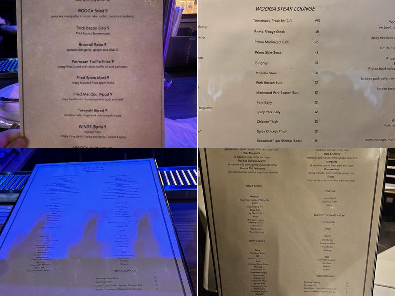Wooga NYC Menu