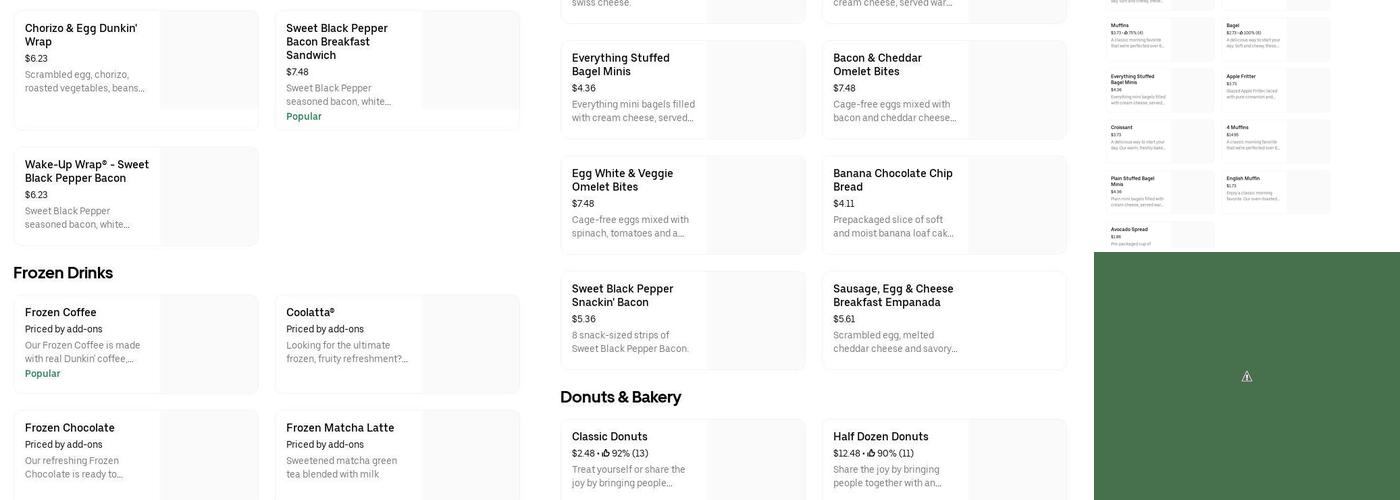 Dunkin' Menu