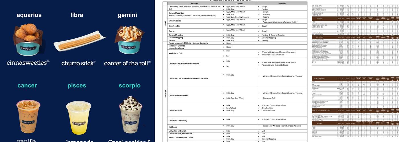 Cinnabon Menu
