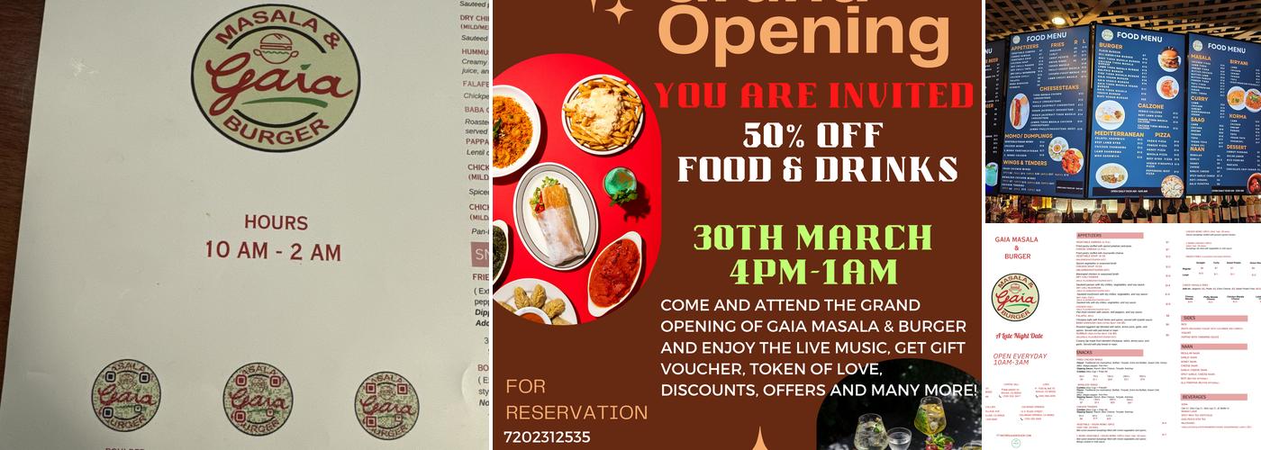 GAIA MASALA & BURGER LODO Menu
