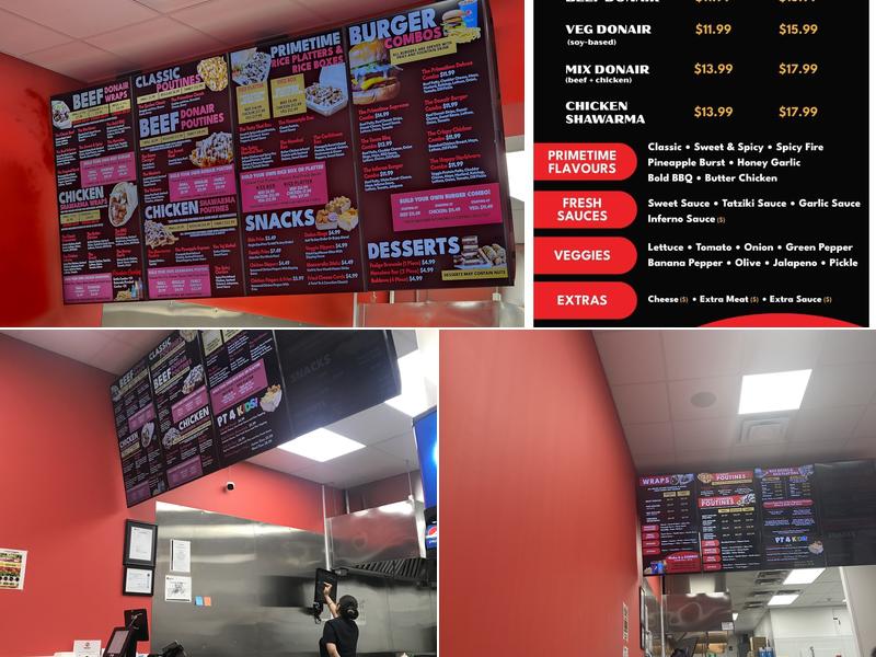 PrimeTime Donair & Poutine Menu