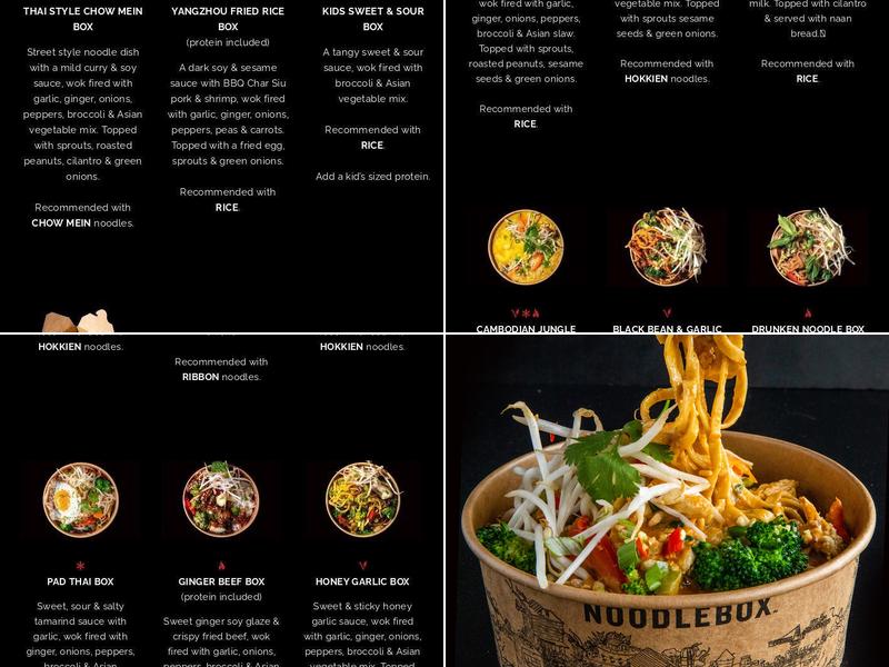 Noodlebox Menu