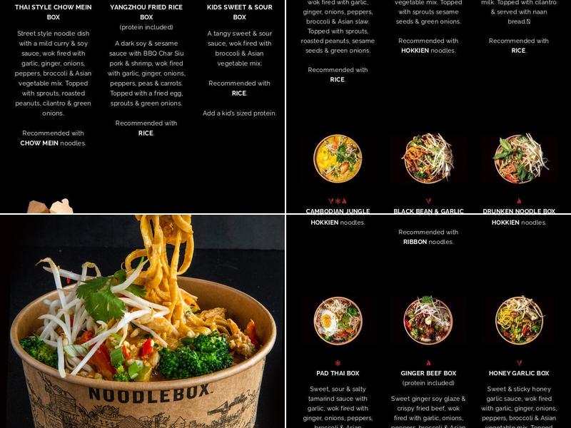 Noodlebox Menu