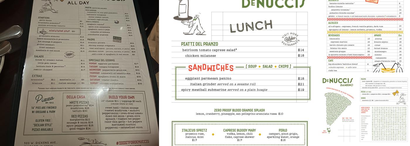 DeNucci's Menu