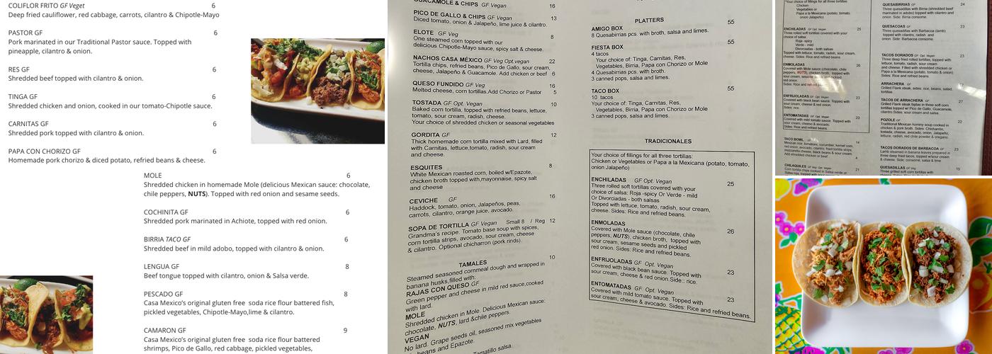 Casa Mexico Menu