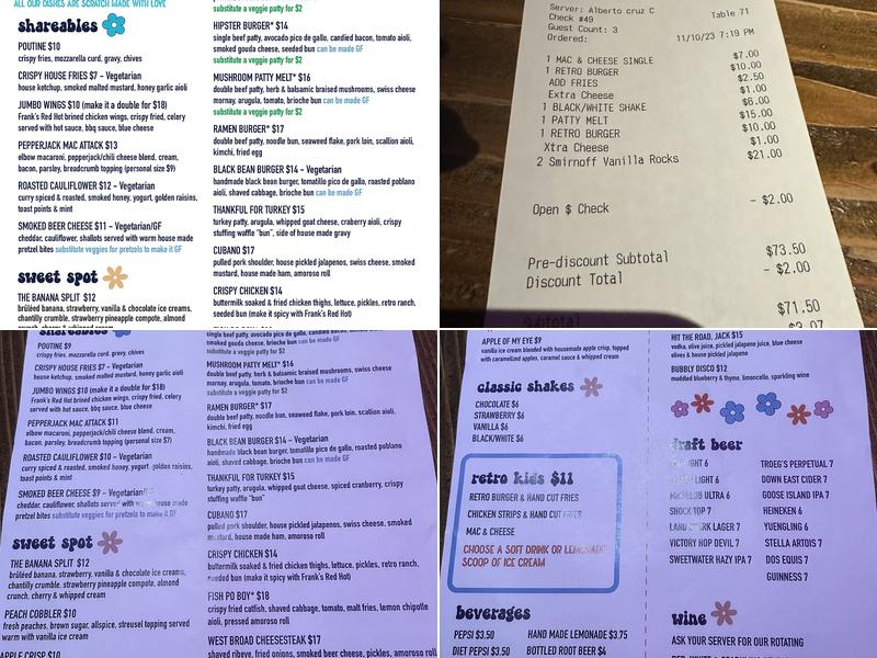 Retro Burger Menu