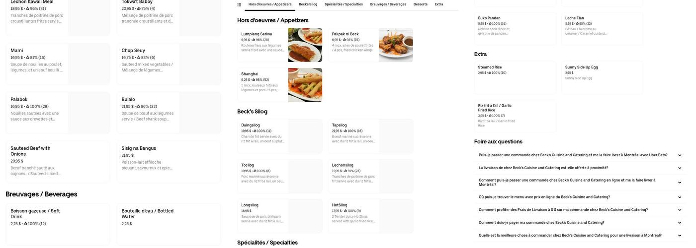 O plaisir d’Afrique Menu