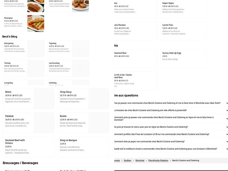 O plaisir d’Afrique Menu