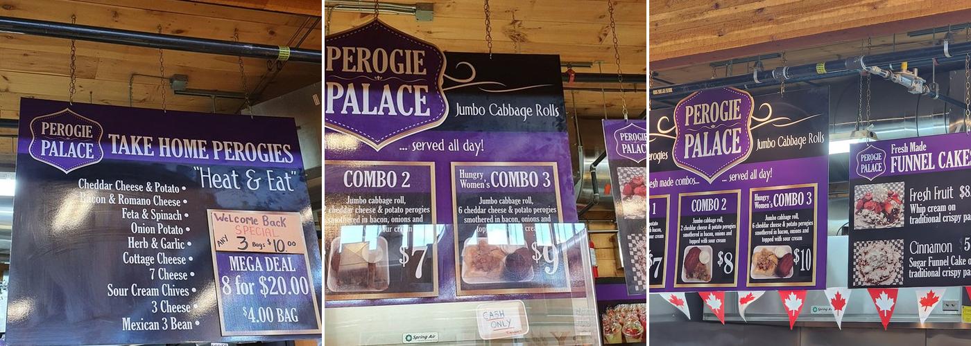 Perogie Palace Menu