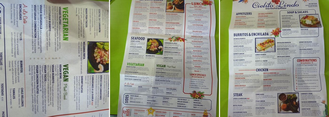 Tacos Cielito Lindo Menu
