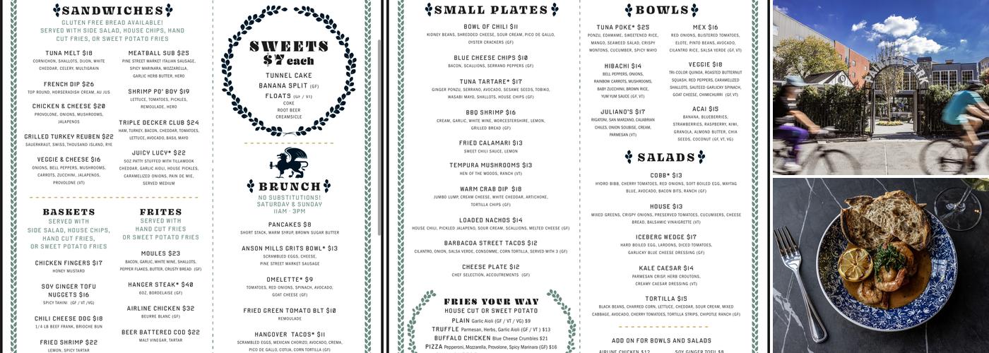 Painted Park Menu