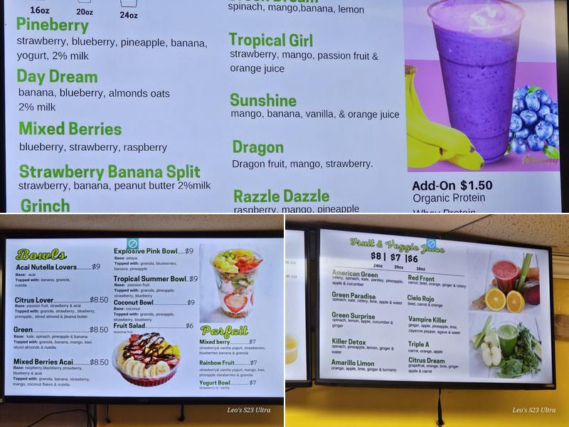 Pineberry Juice Bar II Menu