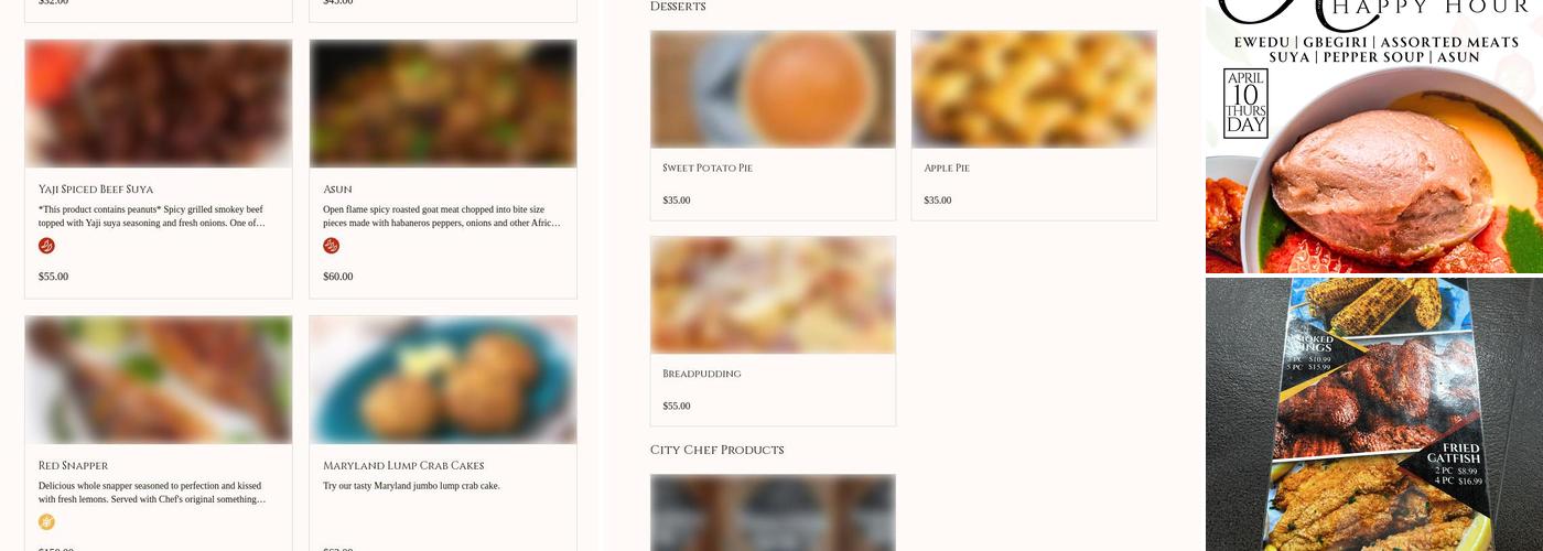 City Chef Bar & Grill Menu