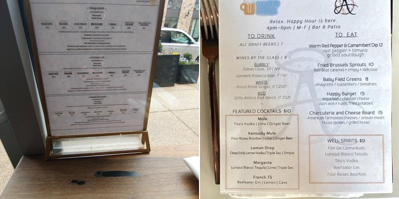 Ahso Cellars Menu