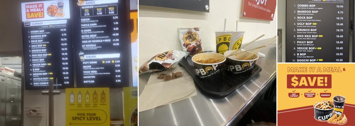 Cupbop - Korean BBQ in a Cup Menu