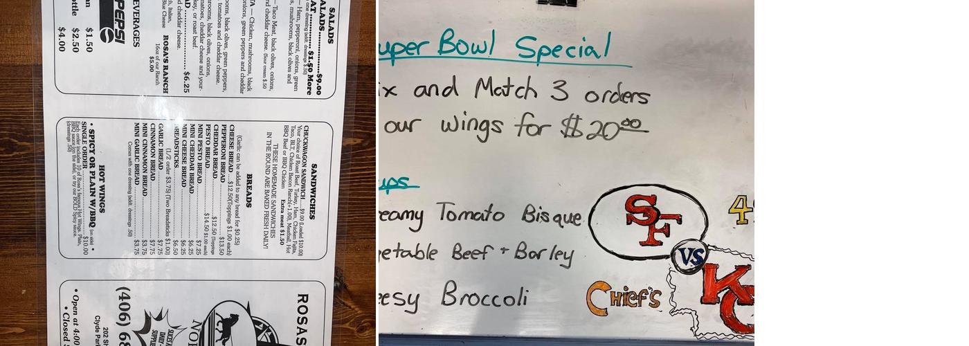 Rosas Pizza North Menu