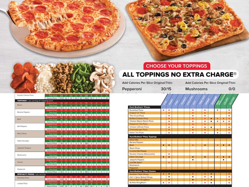 Hunt Brothers Pizza Menu