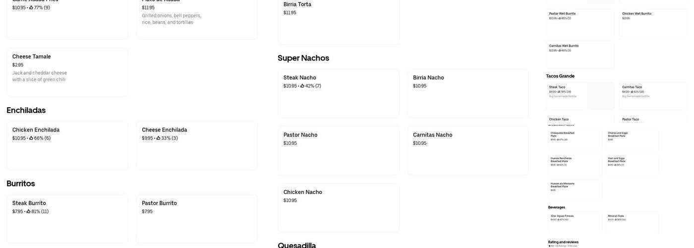 tacos y mariscos el arco Menu