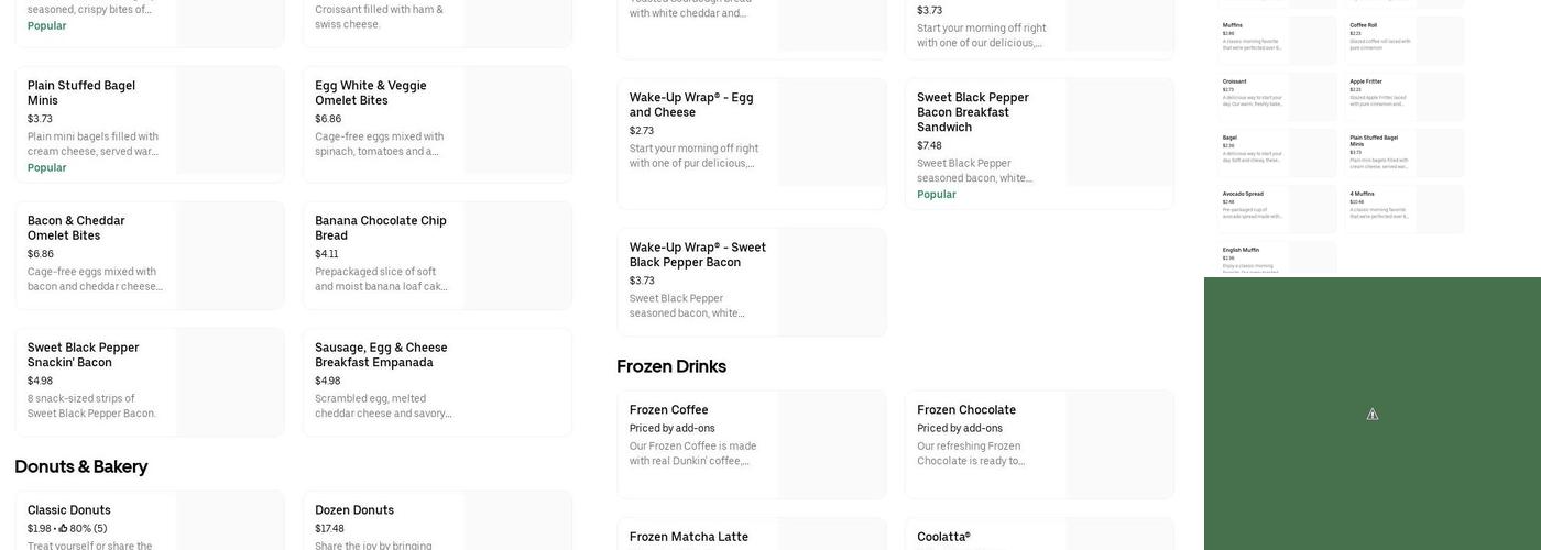 Dunkin' Menu