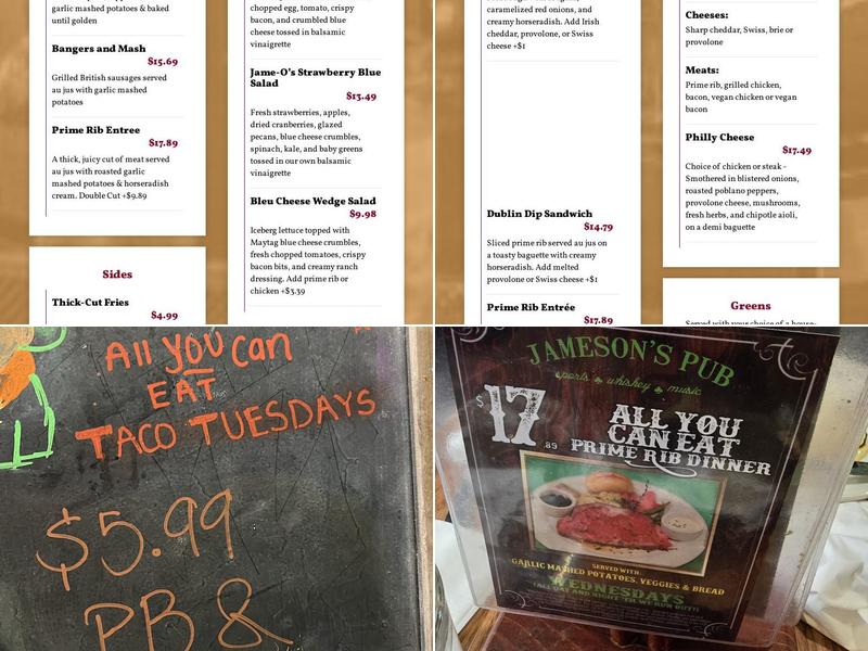 Jameson's Pub - Culver City Menu