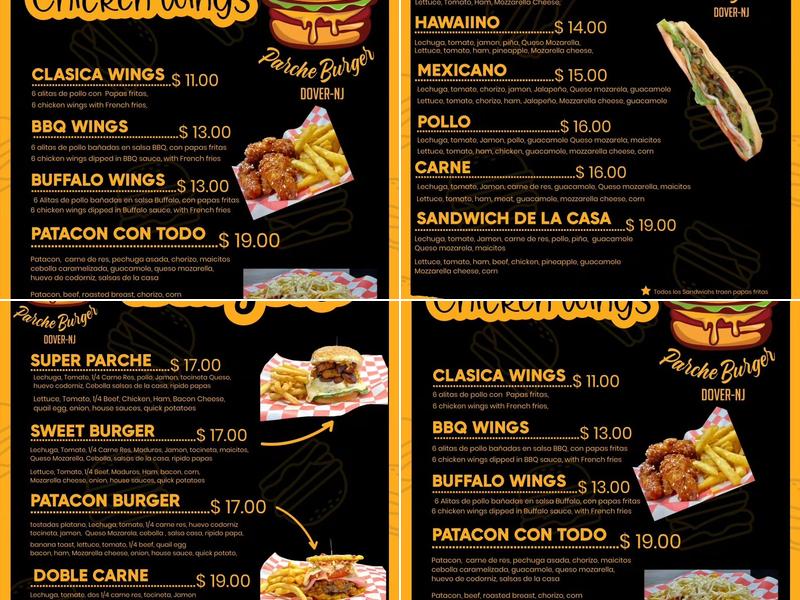 Parche Burger Menu